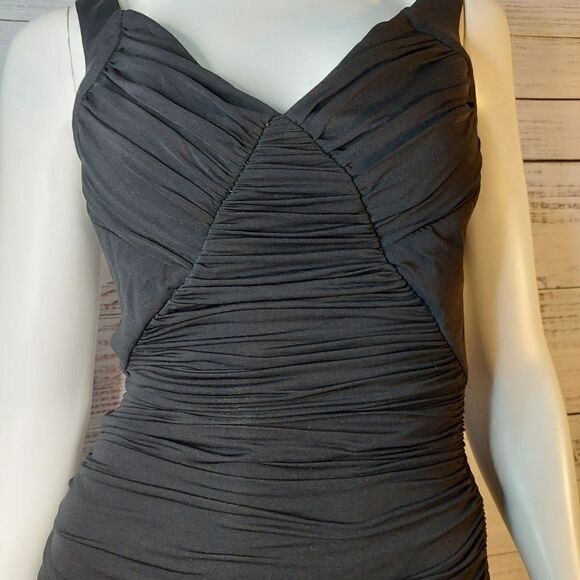 Le chateau Black Long Ruched Knit Formal Dress XXS - Picture 12 of 15
